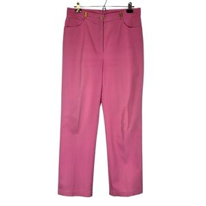 St. John Sport Barbie Pink Straight Leg Womans Chino Pants Sz 10 Hi Rise US Made